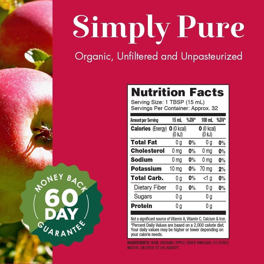 Dynamic Health Laboratories Organic Raw Apple Cider Vinegar with Mother (473ml)