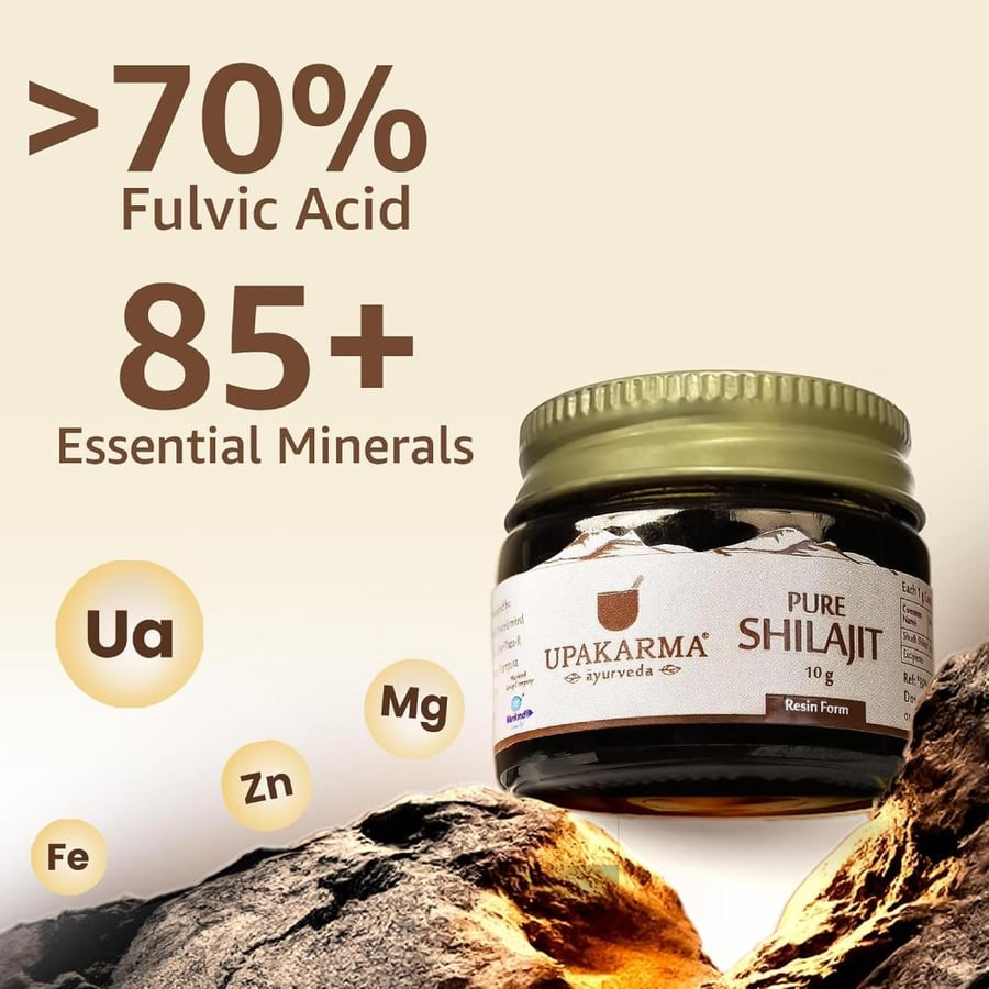 UPAKARMA Original Shilajit/Shilajeet Resin 10g | Boost Performance, Power, Stamina, Strength | Lab Tested | Pack of 1