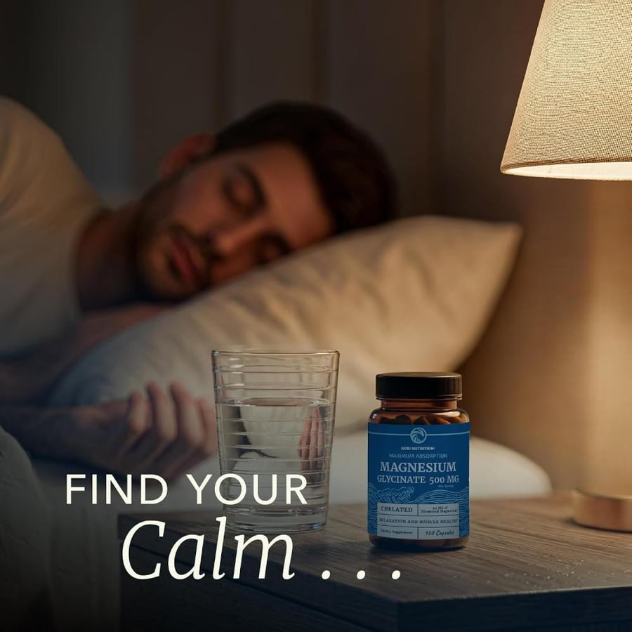 Magnesium Glycinate 500mg, High Absorption, Sleep & Relaxation Support