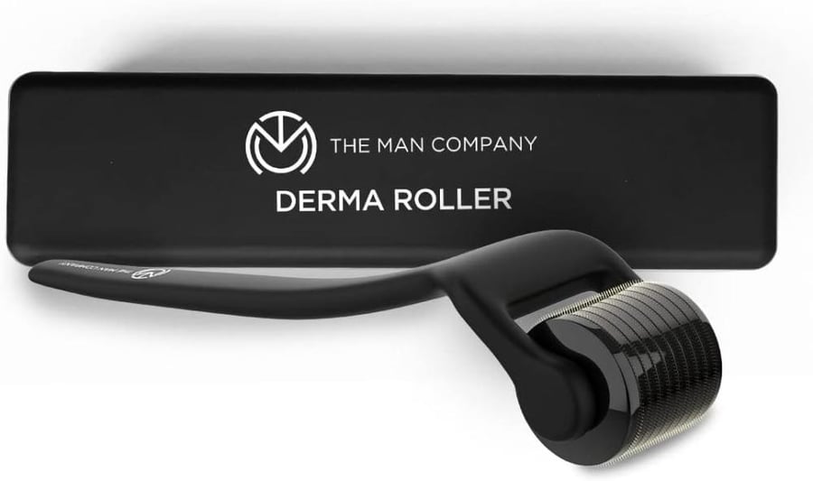 The Man Company Derma Roller for Men | For Scalp & Beard | Activates Hair Follicles | 540 (0.5 mm) Chromium micro-needles with Titanium Finish | Safe & Effective | Easy To Use