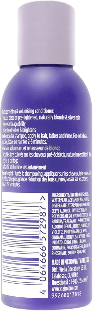 Clairol Professional Shimmer Lights Purple Conditioner | Neutralizes Brass & Yellow Tones | For Blonde, Silver, Gray & Highlighted Hair