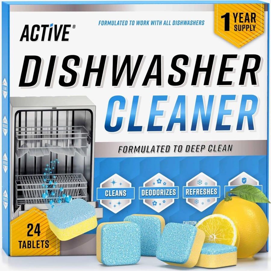 Dishwasher Cleaner And Deodorizer Tablets 24 Pack Deep Cleaning Descaler Pods Formulated To Clean Dish Washer Machine, Heavy Duty And Septic Safe, Natural Remover For Limescale, Hard Water,
