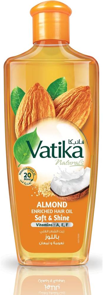 Vatika Naturals Almond Enriched Hair Oil 300ml | Multivitamin A,E & F | Softens & Boosts Shines | For Dry & Frizzy Hair