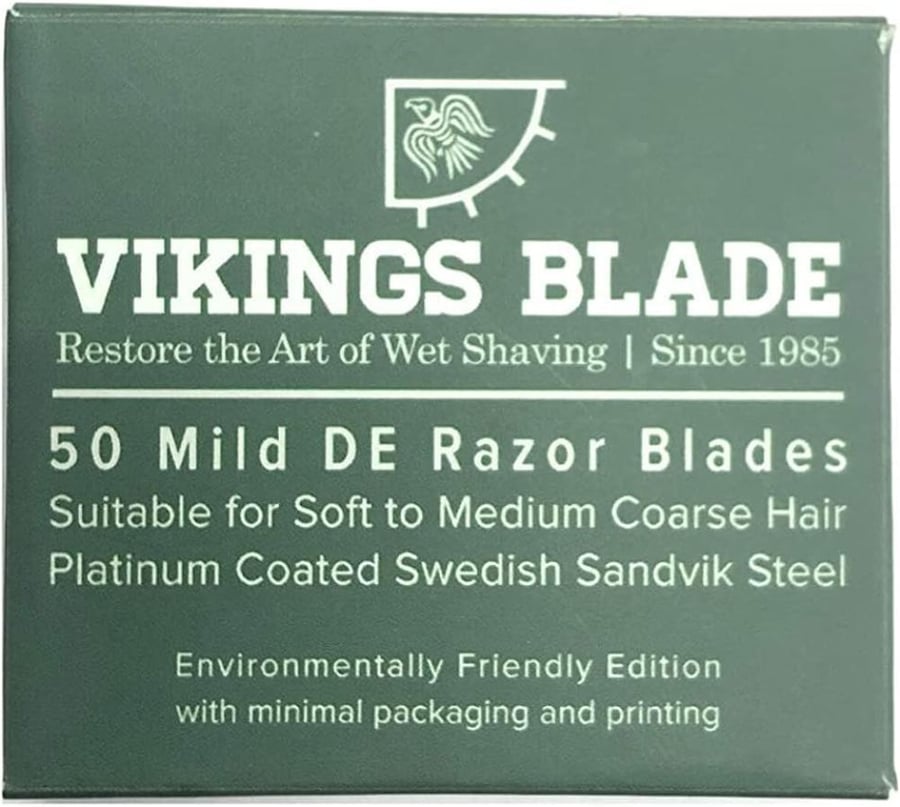 شفرات حلاقة بديلة Vikings Blade من الفولاذ السويدي 50 شفرة