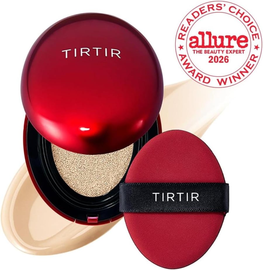 TIRTIR Mask Fit Red Cushion Foundation | Japan's No.1 Choice for Glass skin, Long-Lasting, Lightweight, Buildable Coverage, Semi-Matte (17W French Vanilla, 0.63 Fl Oz (Pack of 1))