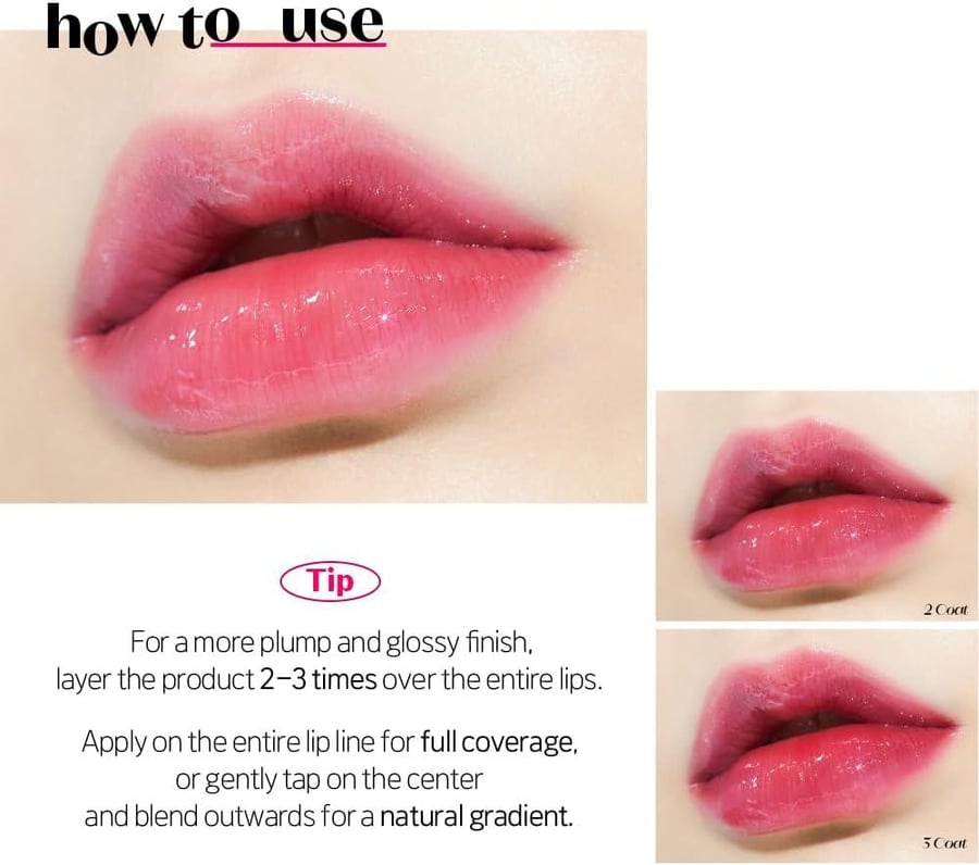 ETUDE Dear Darling Oil Tint #1 Real Cherry 4.2g | Lip Gloss Oil Moisturising & Power