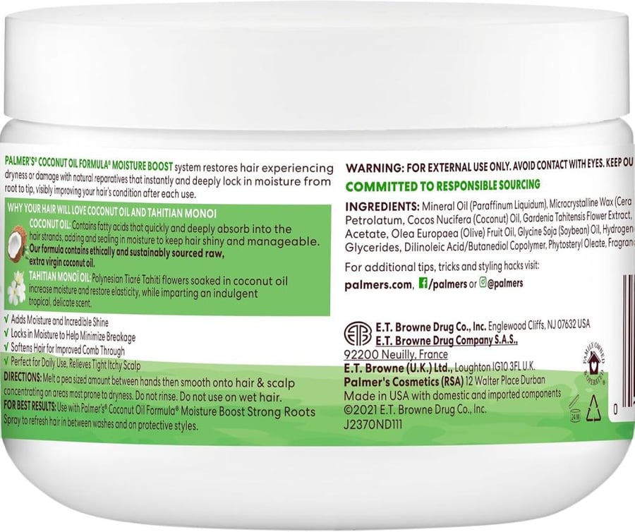 Palmers Coconut Oil Moisture Gro Hairdress By for Unisex - 8.oz Treatment