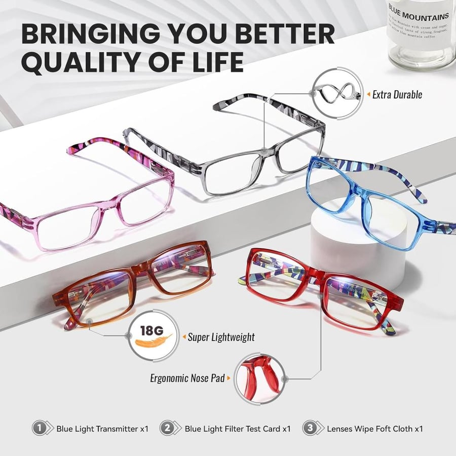Gaoye Men's, Women's Lightweight Eyeglasses (Pack of 5)