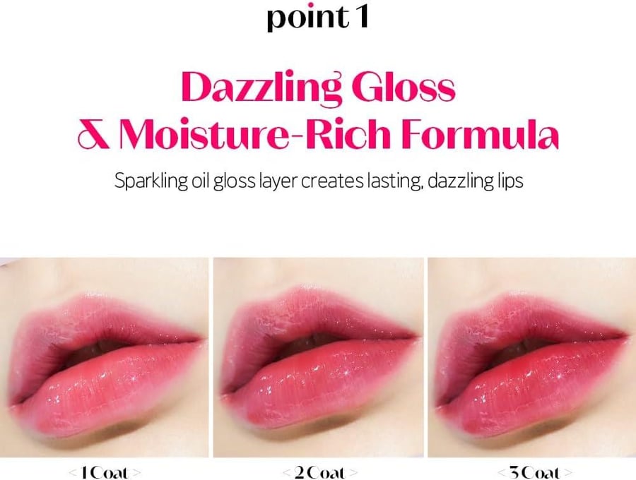 ETUDE Dear Darling Oil Tint #1 Real Cherry 4.2g | Lip Gloss Oil Moisturising & Power