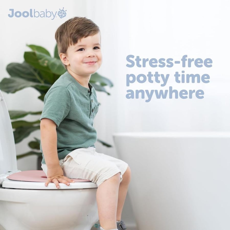 Jool Baby Products Folding Travel Potty Seat for Girls, Fits Round & Oval Toilets, Non-Slip Suction Cups, Includes Free Travel Bag -
