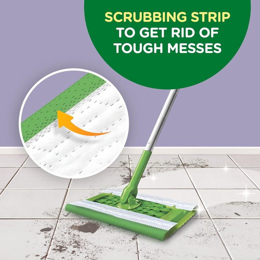 Swiffer Sweeper Wet Mopping Pad Refills for Floor Mop with Febreze Lavender Vanilla & Comfort Scent 12 Count