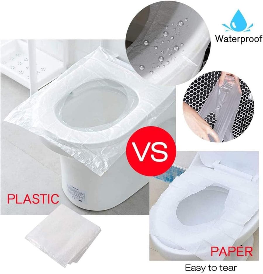 Monico 50 PCS Travel Disposable Toilet Seat Cover Antibacterial Waterproof Portable WC Pad Toilet Mat for Baby Pregnant Mom,Independent Packing