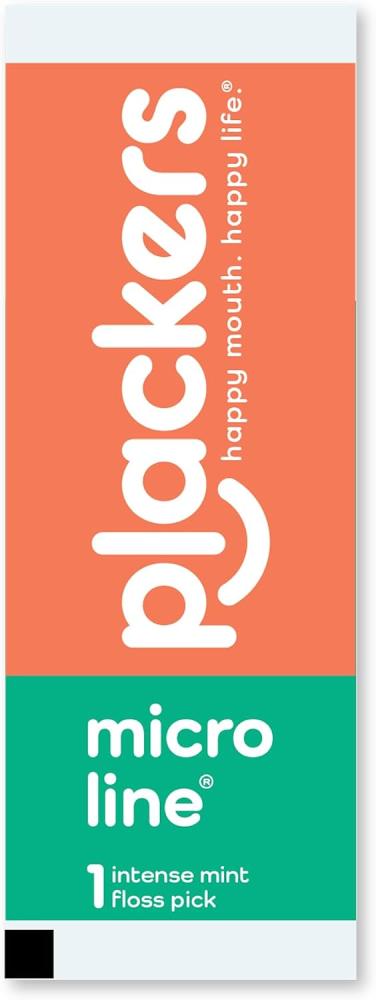 Plackers Micro Mint Dental Floss Picks, Made with Super TufFloss®, Protected Fold Away Pick, Easy to Use, Cool Mint, Green, Individually Wrapped, 500 Count