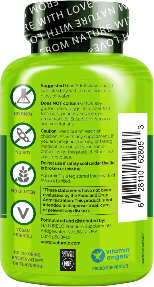 NATURELO 1 Daily Non-GMO - No Soy 50+ Iron Free Natural Menopause Support Multivitamin Whole Food Supplement for Women (60 Capsules)