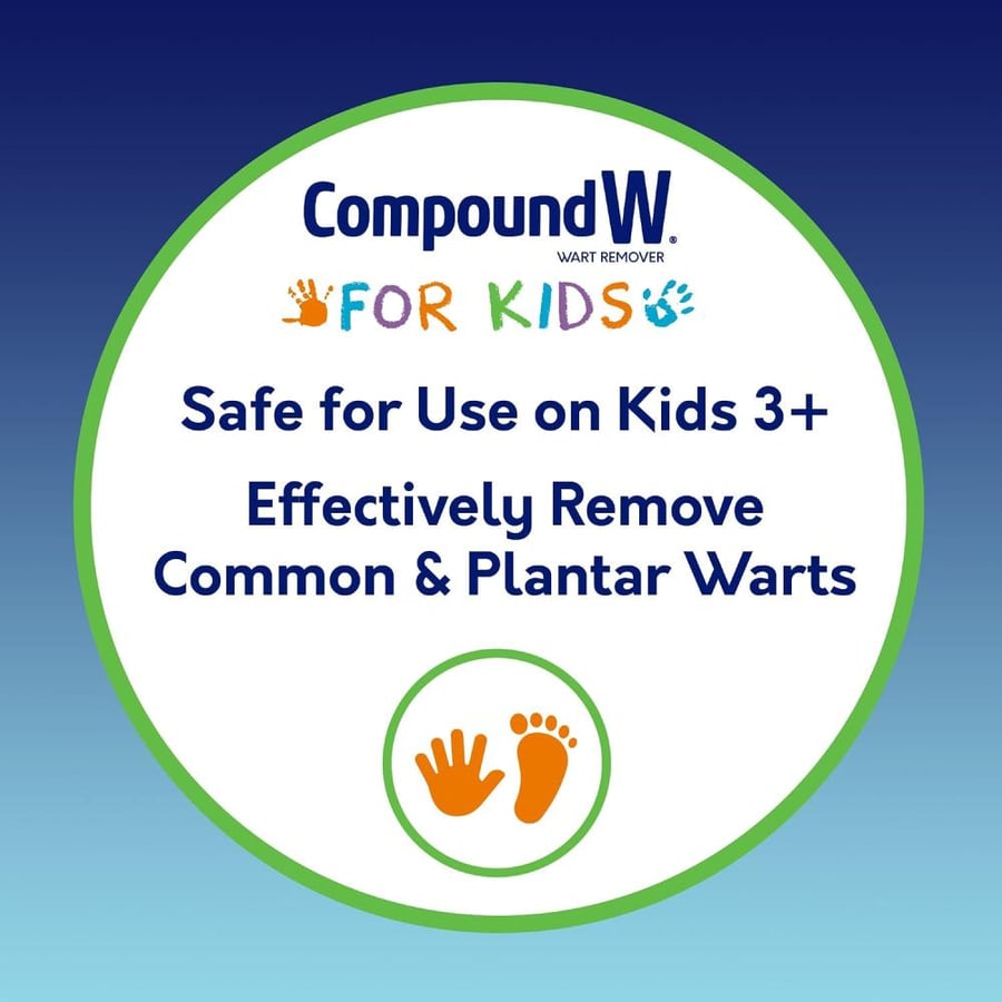 Compound W Kids One Step Wart Remover, 10 Medicated Strips, Pack of 2