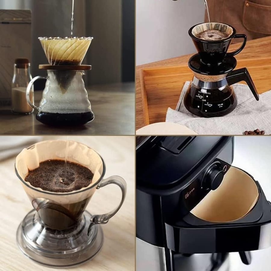 SKY-TOUCH Coffee Filter 100 pcs, Coffee Filter Paper Unbleached Disposable Coffee Filters Paper for Pour Over and Drip Coffee Maker (2-4 Cups)