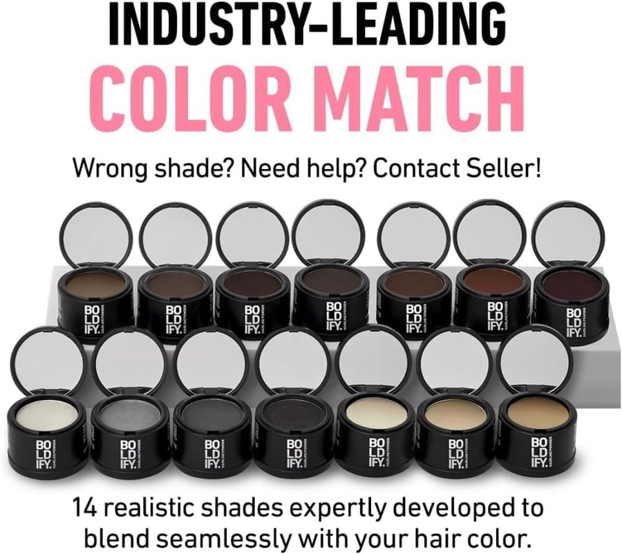 BOLDIFY Hair Powder, Root Color Retoucher, Dark Grey 4g