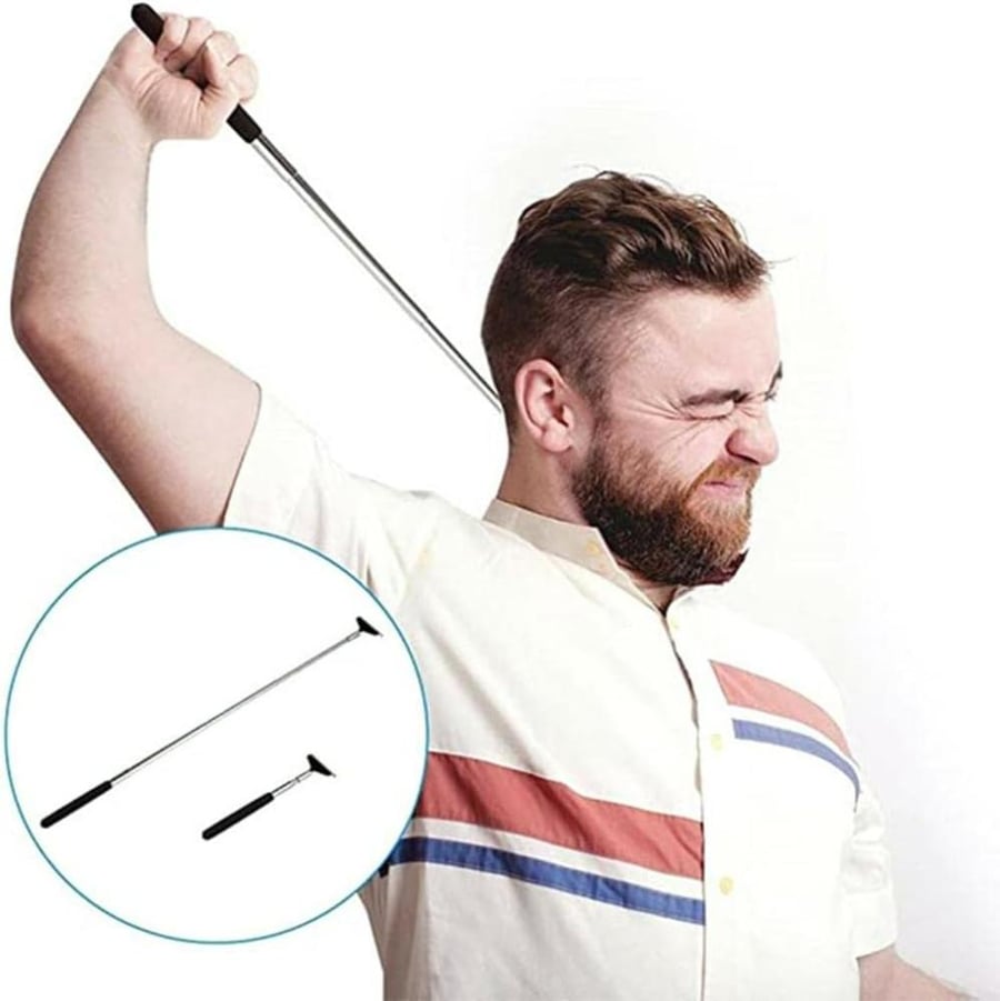 2 Pack Portable Extendable Back Scratcher Head Back Legs Tool with Carry Bag Office Itch