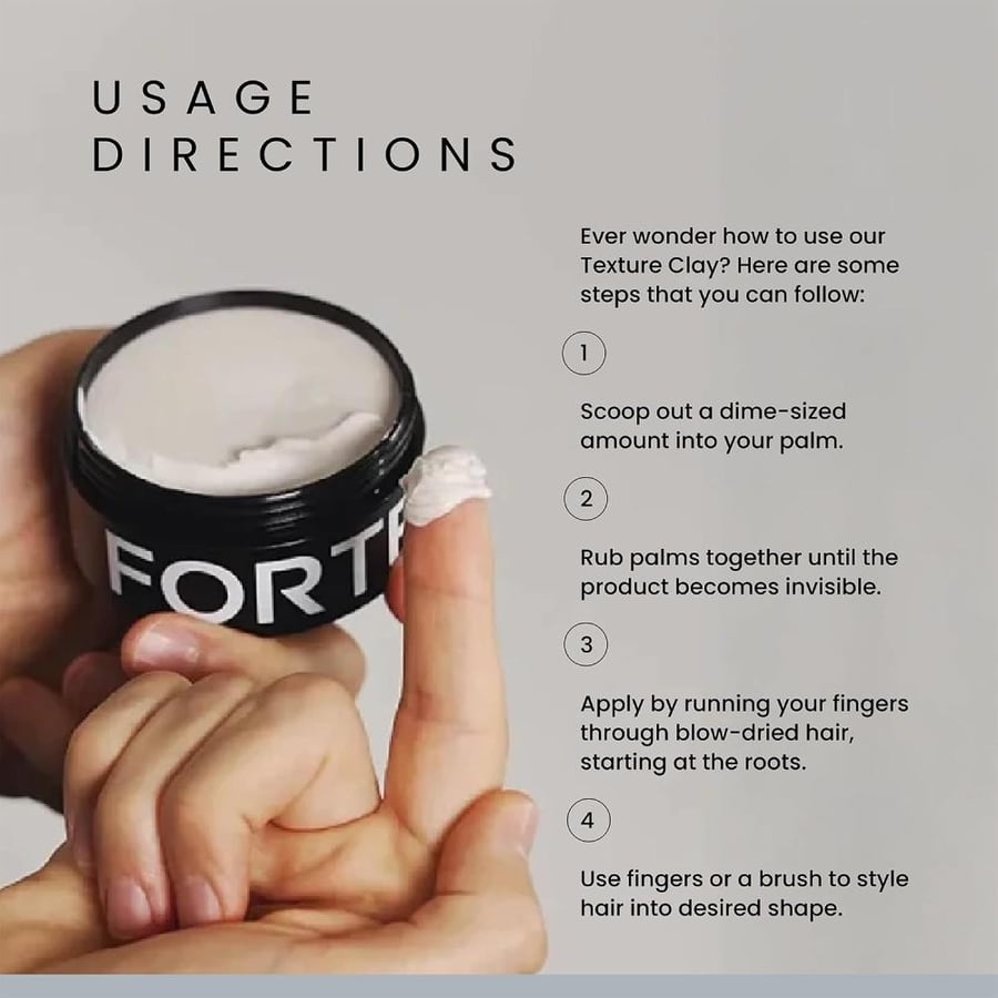 Alex Costa Hair Clay for Men by Forte Series Extreme Hold Men's with Natural Ingredients to Add Texture, Volume and Definition to Thick/Coarse Hair Premium Men's Hair Styling Products
