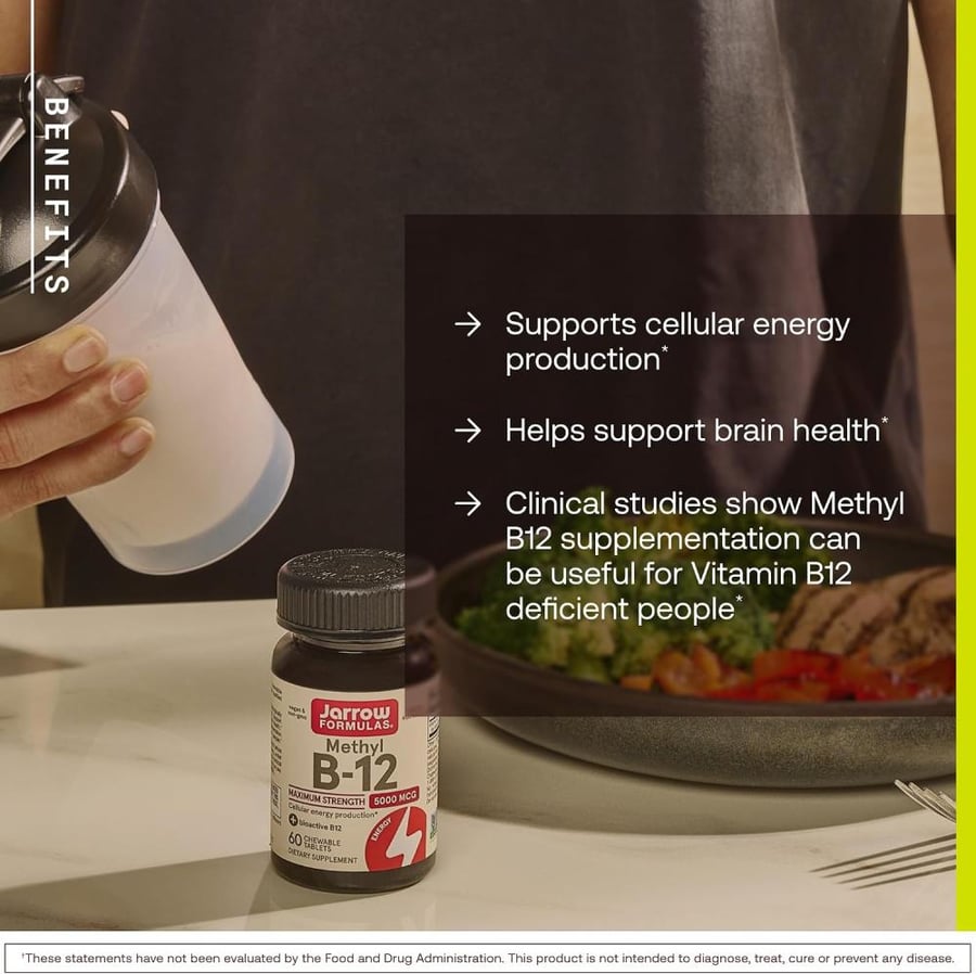 Jarrow Formulas, Methyl B-12, Cherry Flavor, 5000 mcg, 60 Lozenges