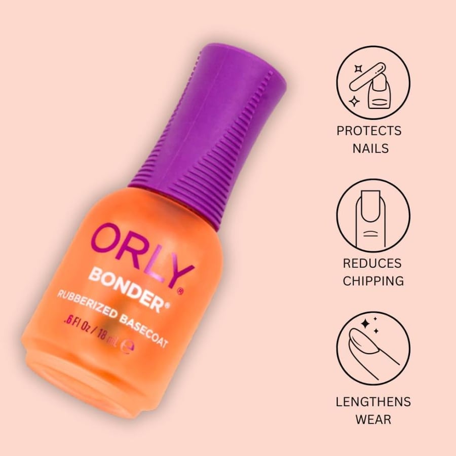 ORLY Bonder Rubberized Basecoat for Long-Lasting Manicures & Pedicures | Prevents Chipping & Peeling | Extends Nail Colour Wear Even After Frequent Hand-Washing | Easy to Apply (18ml)