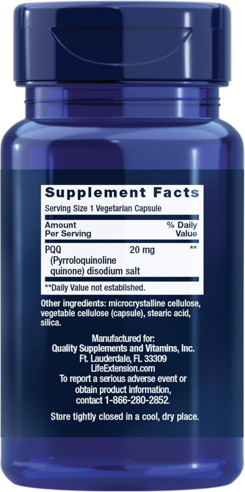 Life Extension Pqq Caps (20ml, 30 Vegetarian Capsules)
