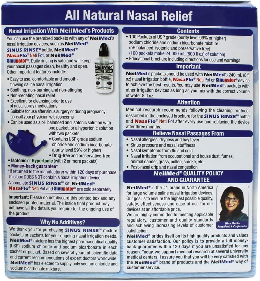 NeilMed Sinus Rinse Premixed Refill Packets 100 ct.