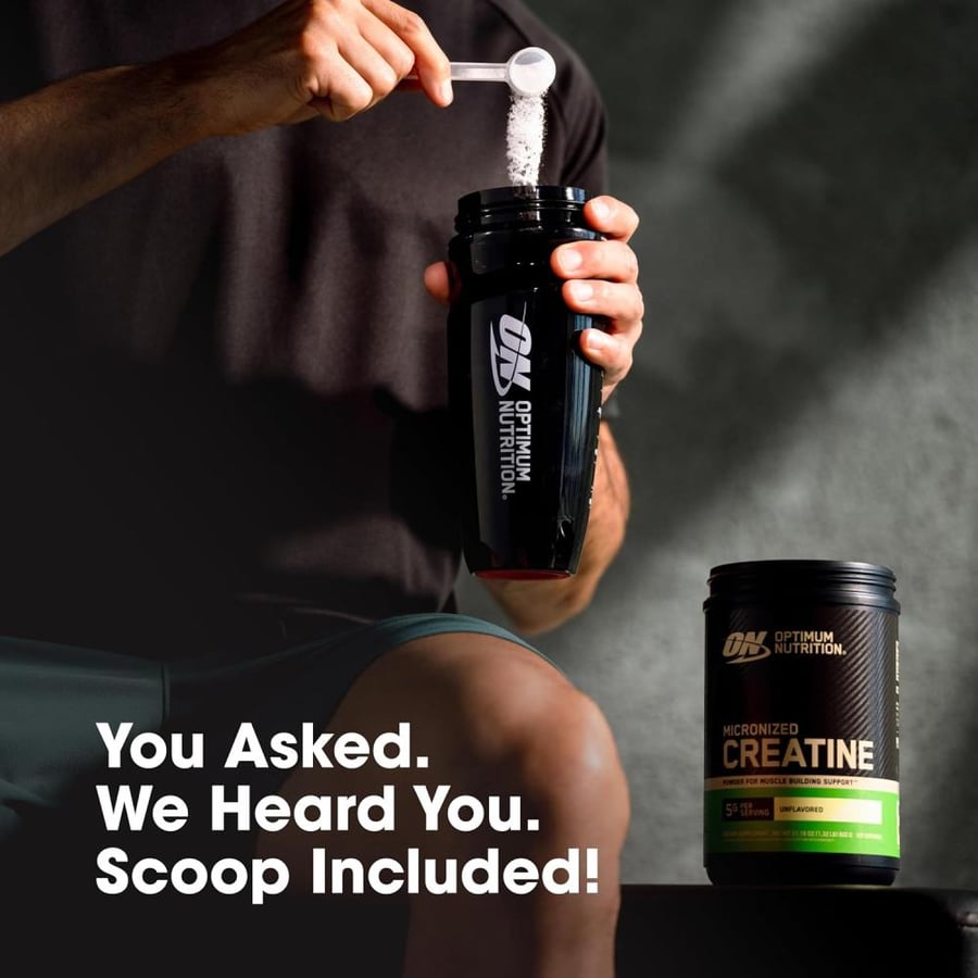 Optimum Nutrition (ON) Micronized Creatine Monohydrate Powder for Muscle Building Support - Unflavored, 600 Grams, 120 Servings