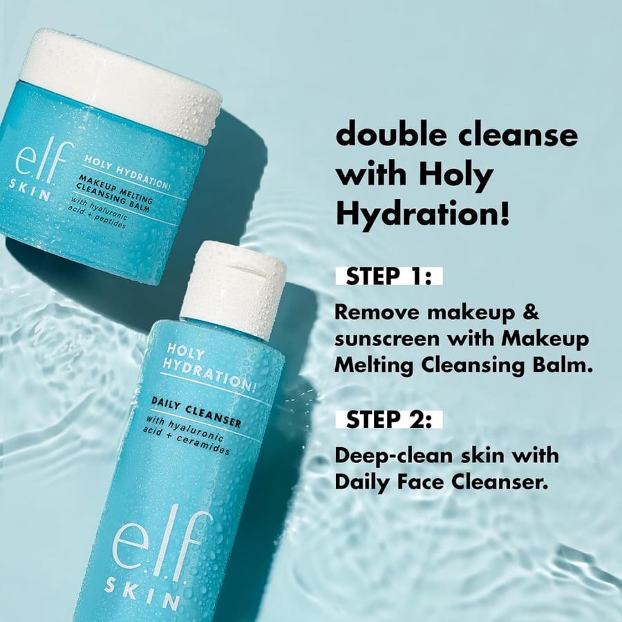e.l.f., Holy Hydration! Daily Cleanser, Wash away Excess Oil, Impurities, and Makeup…