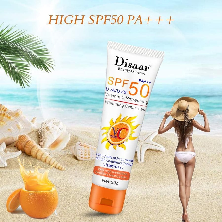 Vitamin C Organic SPF 50 Oil-Free Instant High Protection Sunblock Cream (50g)