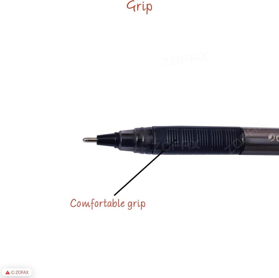 DIGNO TB-ST Ballpoint Pens, BLACK, Medium Point (1.0mm), Pack of 10, Triangular Grip, Everyday Smooth Biro Pens, School Office Home Business Pack