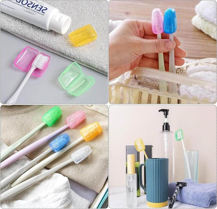 ToolHouse 10 Pack Toothbrush Head Cover, Portable Travel Toothbrush Cover, Replaceable Toothbrush Cap Case Protector, Sutiable for Home Travel, Outdoor Camping, Hiking(5 Pcs/5 Colour)