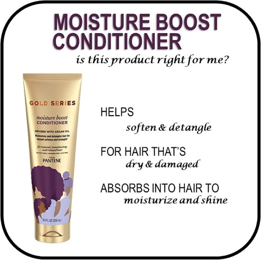 Pantene, Shampoo and Sulfate Free Conditioner Kit, with Argan Oil, Pro-V Gold Series, for Natural and Curly Textured Hair, 17.9 fl oz, Kit (Packaging may vary)