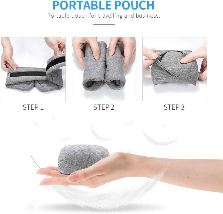 Handmade Cotton Sleep Mask - New Design Light Blocking Sleeping Eye Mask Soft and Comfortable Eye Shape Blinder Blindfold Airplane with Pouch for Nap Sleeping Travel for Women Men Kids(Gray Modal)