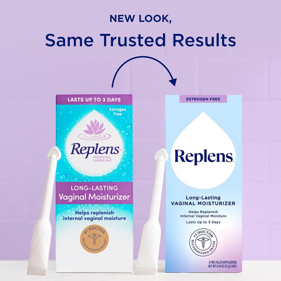 Replens Long-Lasting l Moisturizer with single-use applicator, 8 Count (Pack of 1)
