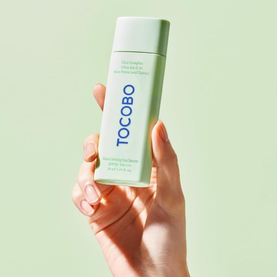 TOCOBO Cica Calming Sun Serum SPF50 PA++++ 50 ml 1.69 fl. oz - Fermented Cica Complax, Cape Aloe Leaf Extract, Soothing Overheated Skin, Reduces Skin Tempetature