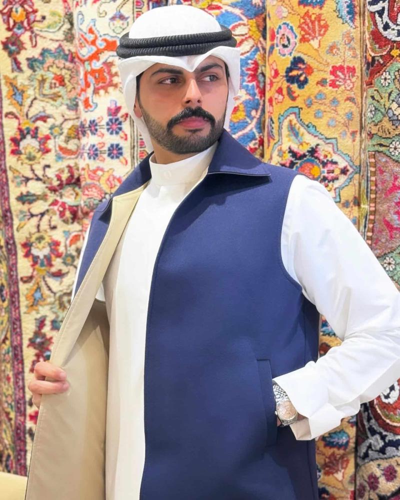 سديري رجالي كحلي دبل فيس رقبة