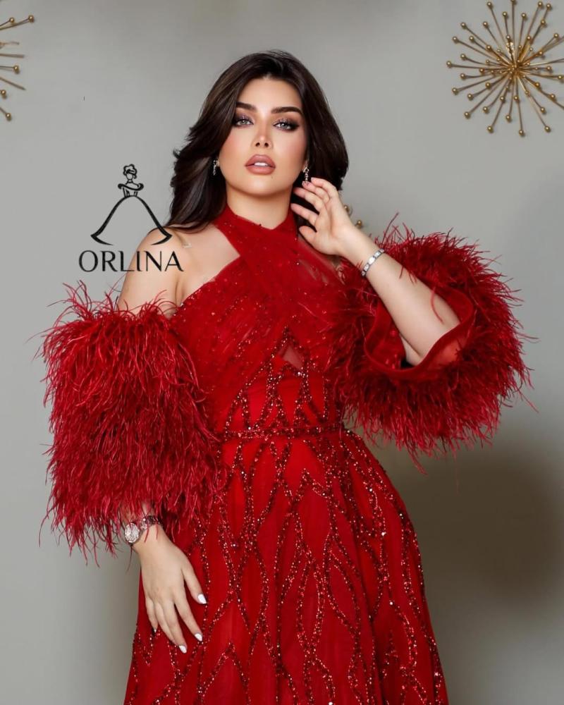 فستان سهره احمر بريش