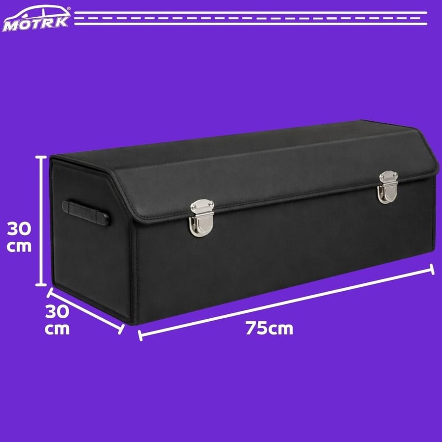 Car trunk organizer with cover, storage box organizer