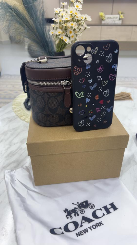 شنطة كوتش _ أسود جلد فضي