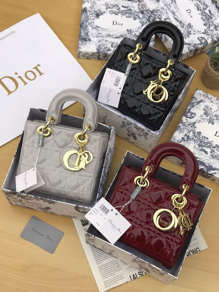 شنطة ديور _أسود (حجم صغير) ذهبي