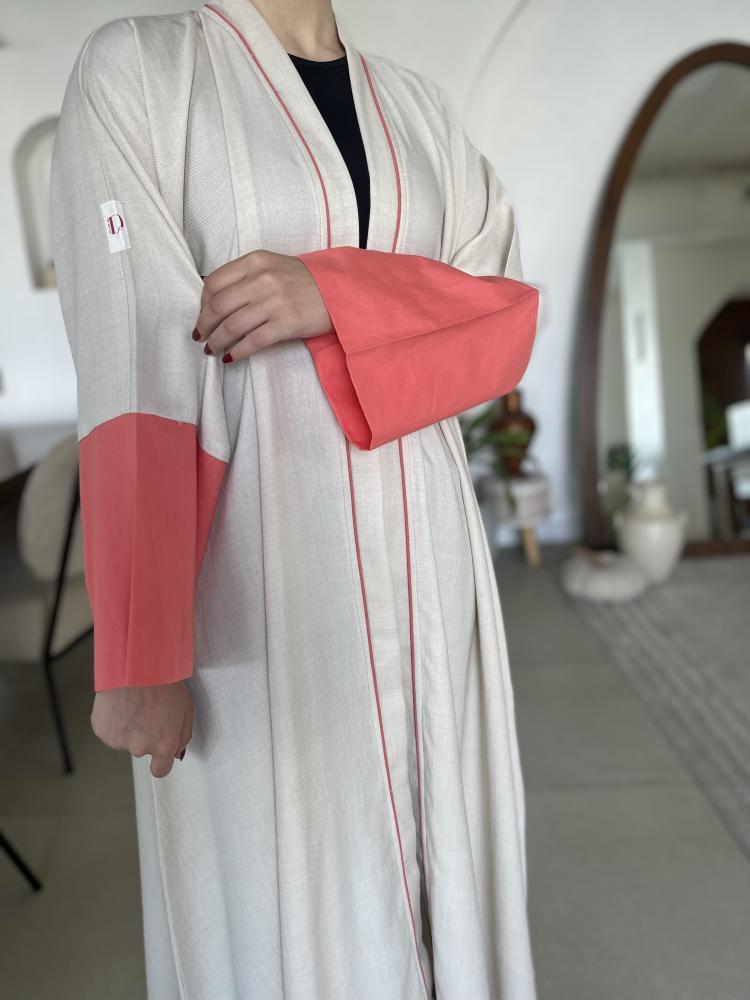 A half linen Klosh with cotton sleeves in the color prach