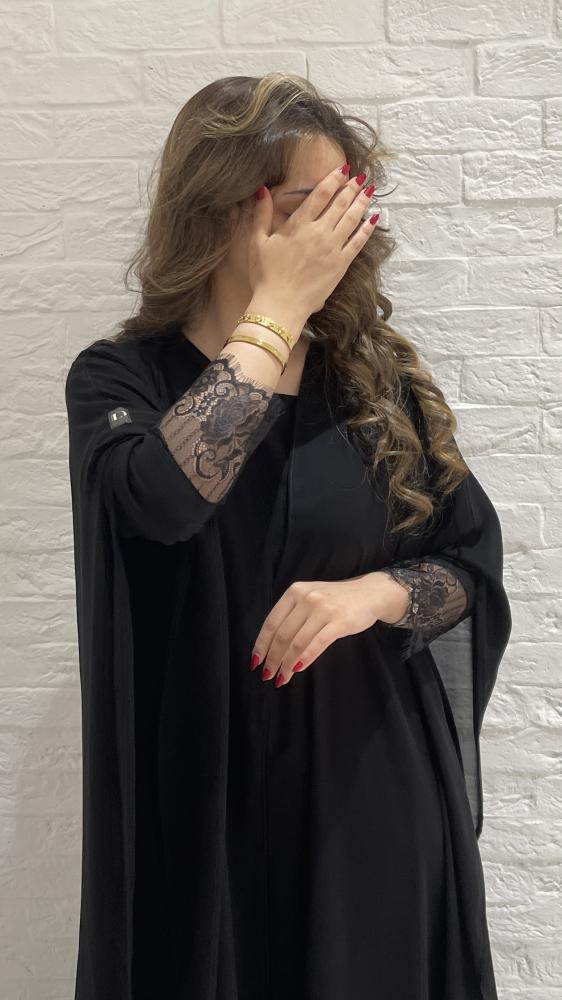 A chiffon abaya with soft lace