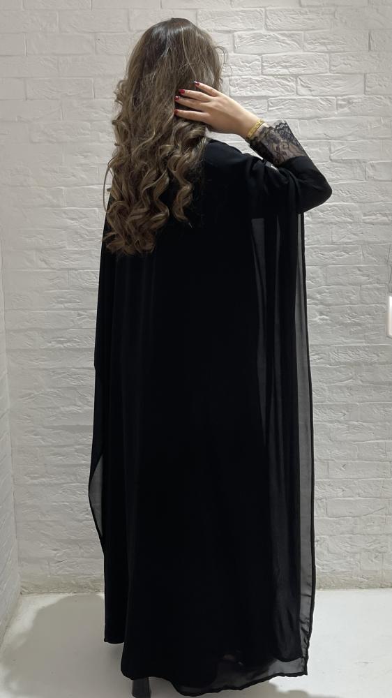 A chiffon abaya with soft lace