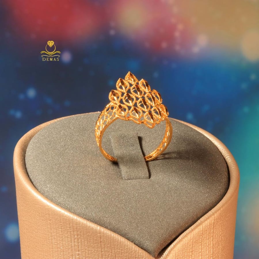 خاتم ذهب صافي تصميم مميز  عيار 21