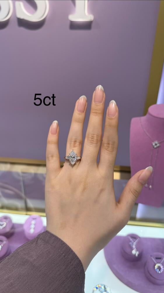Marquise Trio Moissanite Ring –5CT