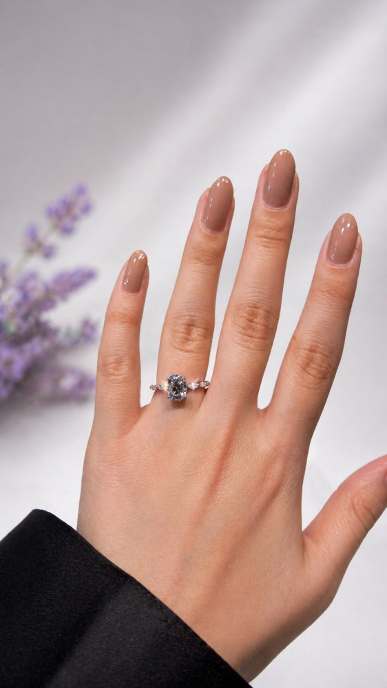 Oval Cut Moissanite Ring 2.7ct
