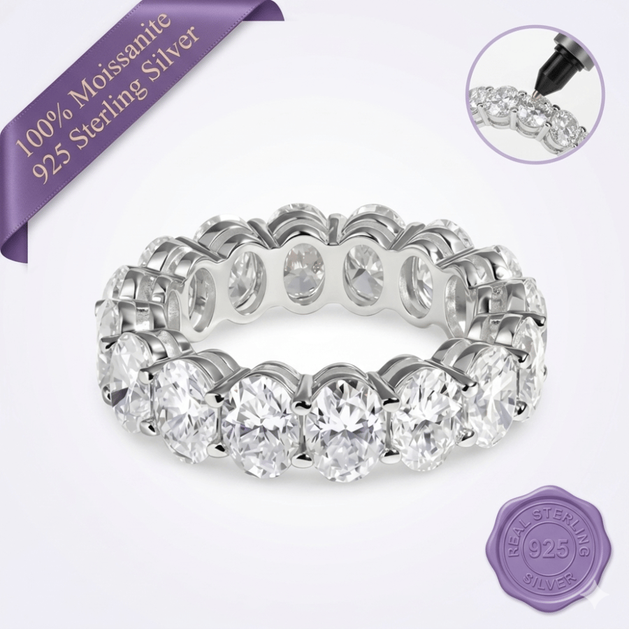 Oval Moissanite Eternity Band