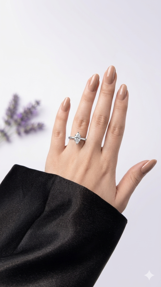 Marquise Cut Solitaire Ring 1ct