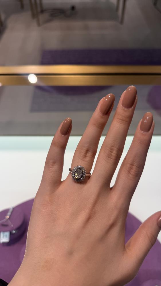 Oval White & Black Moissanite –rose gold
